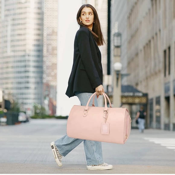 Modoker Convertible Leather Garment Bag Carry, Duffel Bag 2 in 1 Hanging NWOT - Picture 1 of 6